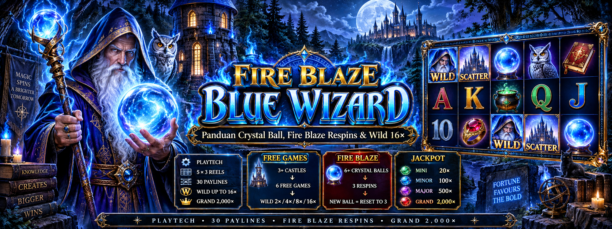 Fire Blaze Blue Wizard